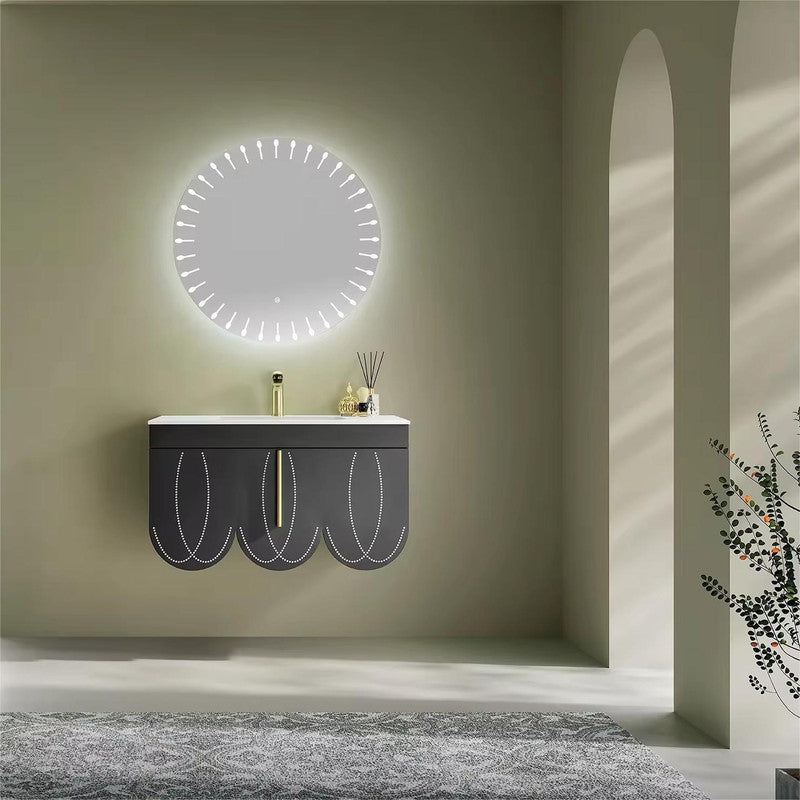 MDF Stainless Steel Bathroom Vanities Mirror Cabinet