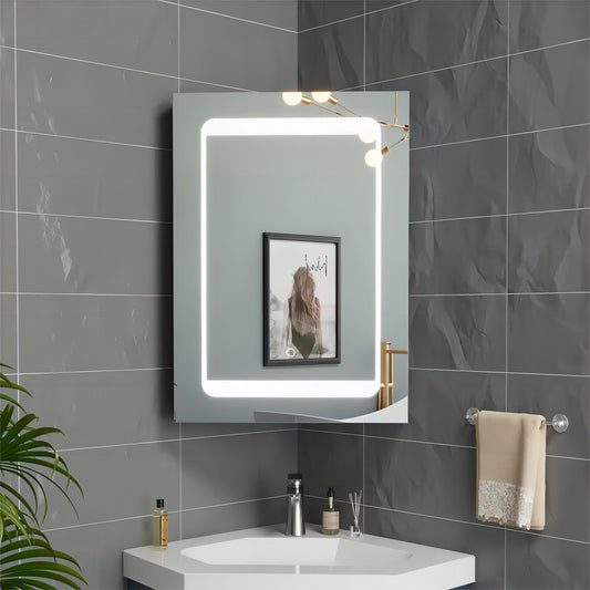 LED Wall Mounting Mirrored Light Bathroom Cabinet Mirror