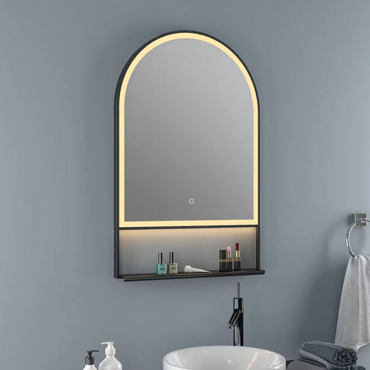 New Style LED Light Arch Dimmer Mirror Light Vanities Makeup Metal Frame Bathroom LED Mirror